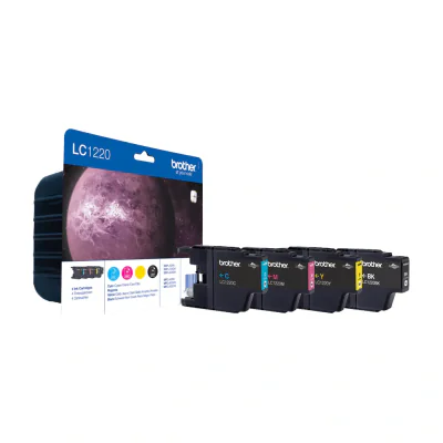 Brother LC1220VALBP, Black, Cyan, Magenta, Yellow, 4 pc(s), 300 pages, 300 pages, Multi pack