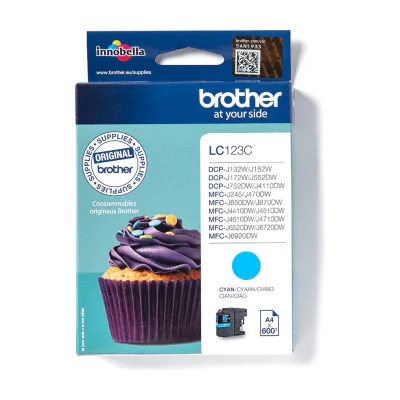 Brother LC123C, Cyan, 1 pc(s), 600 pages, Single pack