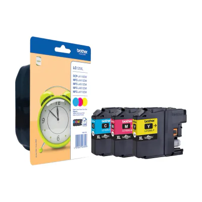 Brother LC125XLRBWBP, High (XL) Yield, Cyan, Magenta, Yellow, Pigment-based ink, 3 pc(s), 1200 pages, Multi pack