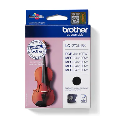 Brother LC127XLBK, Extra (Super) High Yield, Black, Pigment-based ink, 1 pc(s), 1200 pages, Single pack