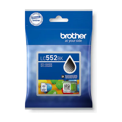 Brother LC552BK, High (L) Yield, Black, Pigment-based ink, 1 pc(s), 550 pages, Single pack