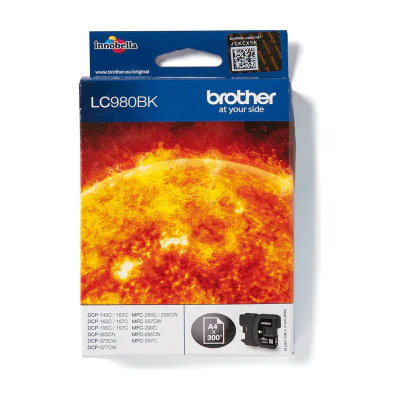 Brother LC980BK, Black, Pigment-based ink, 1 pc(s), 300 pages, Single pack