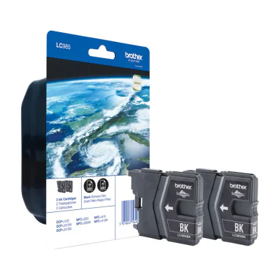 Brother LC985BKBP2, Black, Pigment-based ink, 2 pc(s), 300 pages, Twin pack