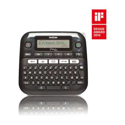 Brother PT-D210, QWERTY, Thermal transfer, 180 x 180 DPI, 20 mm/sec, Grey, White