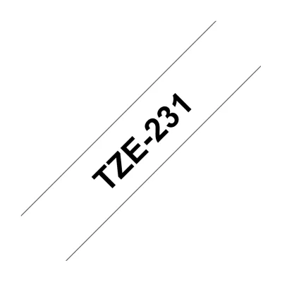 Brother TZE-231, Black on white, Die-cut label, TZe, White, Inkjet, Philippines
