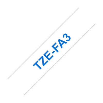 Brother TZE-FA3, Blue on white, TZe, China, 5 year(s), Brother, 1.2 cm