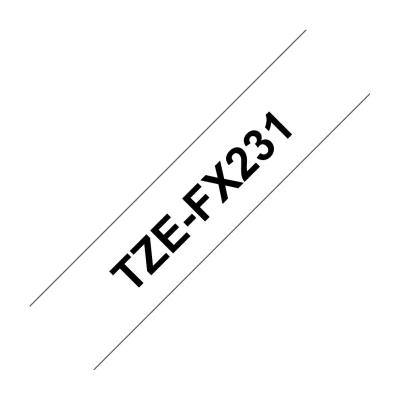 Brother TZE-FX231, Black on white, TZ, White, Thermal transfer, Paper, Philippines