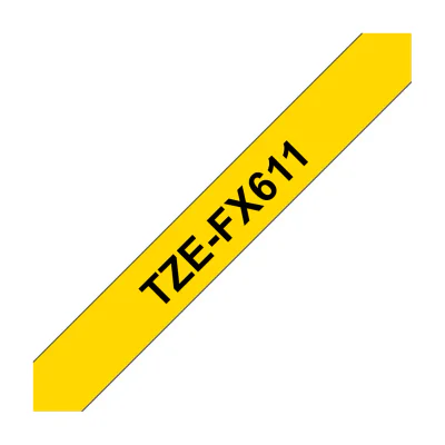 Brother TZE-FX611, Black on yellow, TZe, China, 5 year(s), Brother, 6 mm
