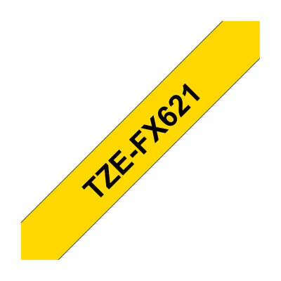 Brother TZE-FX621, Black on yellow, TZe, China, 5 year(s), Brother, 9 mm