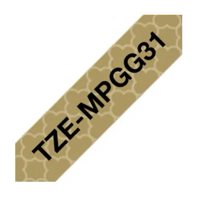Brother TZE-MPGG31, Black on gold, TZe, Grey, Thermal transfer, China, 5 year(s)
