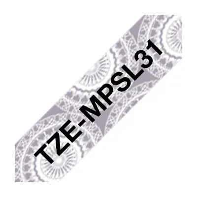 Brother TZE-MPSL31, Black on silver, TZe, Grey, Thermal transfer, China, Gloss
