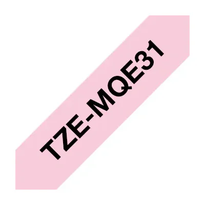 Brother TZEMQE31, Black on pink, Continuous label, TZe, Grey, Thermal transfer, China