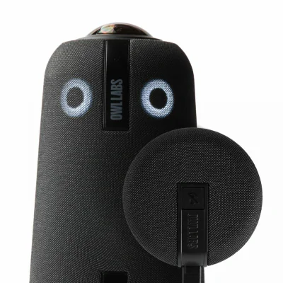 Owl Labs Meeting Owl 4+ and Expansion Mic for Meeting Owl 4+ - Extend Audio Reach in Larger Spaces by 8 feet (2.5 Meters) in the Direction of the Mic., Group video conferencing system, CMOS, 4K Ultra HD, 30 fps, Charcoal