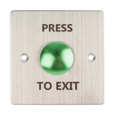 Buton de iesire incastrabil, mecanic;FMB-B-25SS-2-GN; contact NO/NC din inox,suprafata de apasare mare, culoare verde