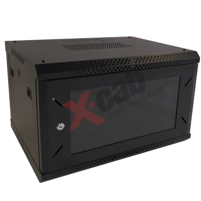 Cabinet metalic de perete 19", tip rack wallmount, 6U 600x600 mm, Xcab S Negru "Xcab-6U60S.9004"