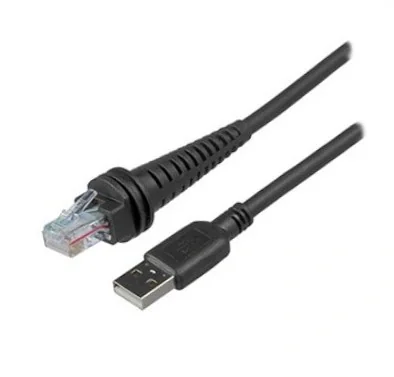 Cable: RS232 (5V signals), Magellan Aux Port, black, 10 pin modular, 3m (9.8´), straight, external power with option for host scanner power