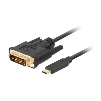 Cablu adaptor Lanberg USB-C - DVI-D(24+1) Dual Link, 4K (3840x2160), 3 metri, negru