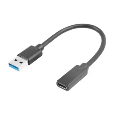 Cablu adaptor Lanberg USB-C(F) 3.1->USB-A(M), 0,15 metri, negru