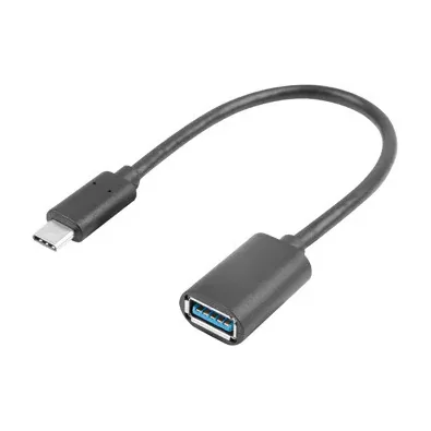 Cablu adaptor Lanberg USB-C(M) 3.1 - USB-A(F), OTG, 0,15 metri, negru