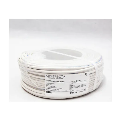 Cablu alarma 6 x 0.22 + 2 x 0.50 premium, cupru 100%, cod: I044IT, Li-Y (ST)Y, made in Italy, utilizare pentru sisteme de alarma, manta exterioara PVC alb, ecranare: folie de aluminiu laminata, raza de curbura 10x diametru, Peak Operating Voltage 250