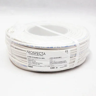 Cablu alarma 8 x 0.22 + 2 x 0.50 premium, cupru 100%, cod: I104IT Li-Y (ST)Y, made in Italy, utilizare pentru sisteme de alarma, manta exterioara PVC alb, ecranare: folie de aluminiu laminata, raza de curbura 10x diametru, Peak Operating Voltage 250,