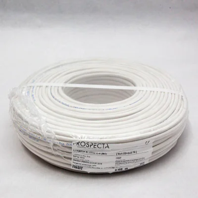 Cablu alarma 8 x 0.22 + 2 x 0.75 premium, cupru 100%, cod: I105ITLi-Y (ST)Y, made in Italy, utilizare pentru sisteme de alarma, manta exterioara PVC alb, ecranare: folie de aluminiu laminata, raza de curbura 10x diametru, Peak Operating Voltage 250, 