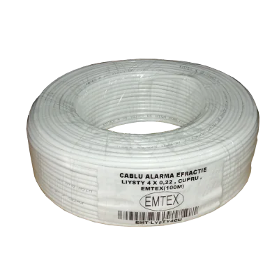 Cablu alarma efractie LiYStY 4 x 0,22, Cupru, EMTEX (100m) "EMT-LY(ST)Y4CU"