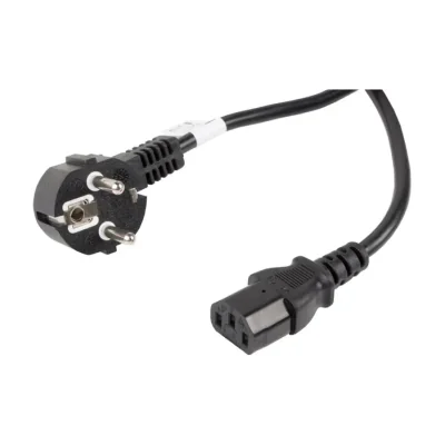 Cablu alimentare Lanberg CEE 7/7 - IEC 320 C13, 10 metri, conector unghiular, certificare VDE, negru