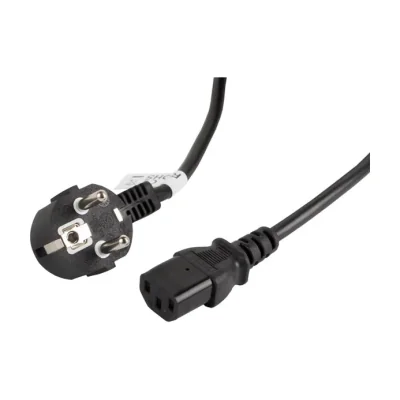 Cablu alimentare Lanberg CEE 7/7 - IEC 320 C13, 3 metri, certificat VDE, conector unghiular, negru