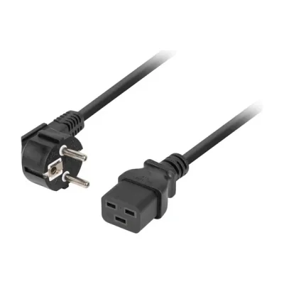 Cablu alimentare Lanberg CEE 7/7 - IEC 320 C19, 1,8 metri, 16A, VDE, negru, conector unghiular