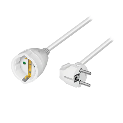 CABLU alimentare LOGILINK prelungitor, 10m, intrare Schuko (T) plug, iesire Schuko (M) plug 90 grade, 16A, 3500W, 3x1.5mm2, white, "LPS107"