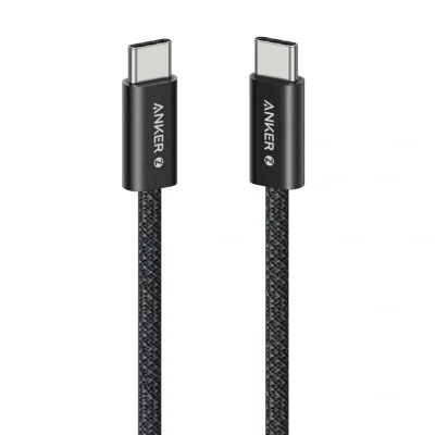 Cablu alimentare si date Anker Zolo, 1m, USB Type-C (T) la USB Type-C (T), 240W, invelis nylon, braided, alb, "A8060H21" - 0194644288761