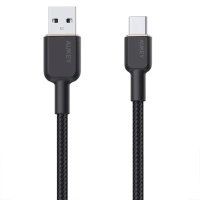 Cablu alimentare si date Aukey, USB Type-A (T) la USB Type-C (T), 1.8m, 480 Mbps, 60W, nylon, negru, "LLTSN1041439" -689323785889