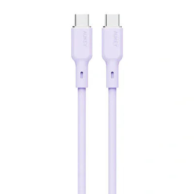 Cablu alimentare si date Aukey, USB Type-C (T) la USB Type-C (T), 1.8m, 480 Mbps, 100W, silicon, mov, "LLTSN1049571" -689323787319