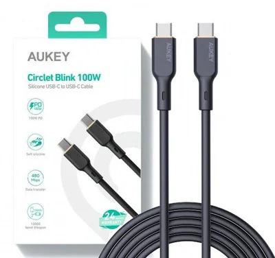 Cablu alimentare si date Aukey, USB Type-C (T) la USB Type-C (T), 1.8m, 480 Mbps, 100W, silicon, negru, "LLTSN1040023" -689323785278