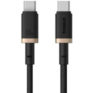 CABLU alimentare si date Baseus Dura, Fast Charging Data Cable pt. smartphone, USB Type-C la USB Type-C 100W, braided, 1m, galben + negru "P10377803U01-00" - 6932172669836