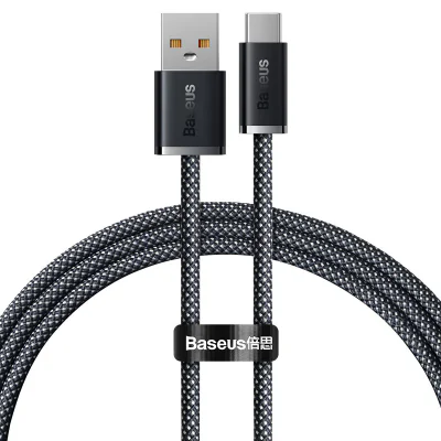 CABLU alimentare si date Baseus, Dynamic Fast Charging Data Cable pt. smartphone, USB (T) la USB Type-C (T), 66W, braided, 2m, negru, "CASX020101" (include TV 0.18lei) - 6932172600587