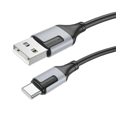 CABLU alimentare si date Borofone "BX101", Fast Charging Data Cable pt. smartphone, USB la USB Type-C 3A, 1m, alb "6941991108280"