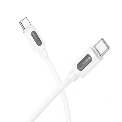 CABLU alimentare si date Borofone "BX106", Fast Charging Data Cable pt. smartphone, USB Type-C la USB Type-C 60W, 1m, alb "6941991116919"