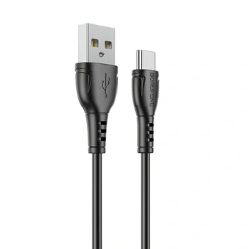 CABLU alimentare si date Borofone "BX51", Charging Data Cable pt. smartphone, USB la USB Type-C, 3A, 1m, negru "6931474743930"