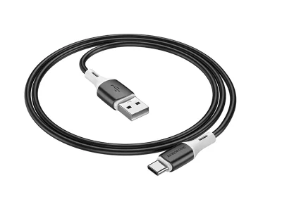 CABLU alimentare si date Borofone "BX79", Fast Charging Data Cable pt. smartphone, USB la USB Type-C 3A, 1m, alb "6974443384796"