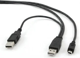GEMBIRD CCP-USB22-AM5P-3 Dual USB Y 2.0 A-plug to MINI 5PM 0 9m cable