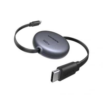 CABLU alimentare si date Ugreen, "L531", Fast Charging Data Cable pt. smartphone, USB Type-C la USB Type-C 100W, retractabil 1m, gri "65905"