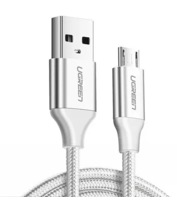 CABLU alimentare si date Ugreen, "US290", Fast Charging Data Cable pt. smartphone, USB la Micro-USB, braided, 1.5m, negru "60147" - 6957303861477
