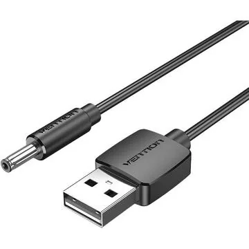 Cablu alimentare Vention, USB (T) la DC (T) 3.5mm, 1m, 5V, 2A, negru, "CEXBF"