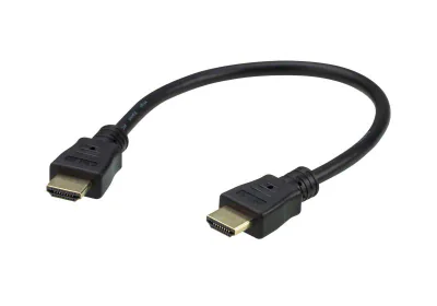 Cablu ATEN 2L-7DA3H. Lungime cablu: 0,3 m, Conector 1: HDMI Tip A (Standard), Conector 1 gen: Tată, Conector 2: HDMI Tip A (Standard), Conector 2 genuri: Tată, Placare contacte conectori: De aur, 3D, Culoarea produsului: Negru, De aur