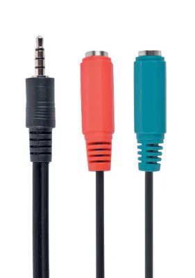 GEMBIRD CCA-417 Gembird Adapter Stereo Mini Jack M 4-pin -> 2x Mini Jack F 20cm black