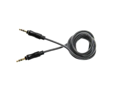 Cablu Audio Lemontti , conectivitate Jack 3.5mm, lungime 1m, (impletitura textila, protectie metalica), Negru