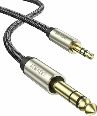 CABLU audio Ugreen, "AV127" TRS jack 3.5 mm (T) la jack 6.35 mm (T), lungime 3m, gri "10629" - 6957303816293