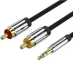 Cablu audio Vention, Jack (T)-RCA M 3.5mm, 3m, aluminiu, Camasa PVC, negru, "BCFBI"